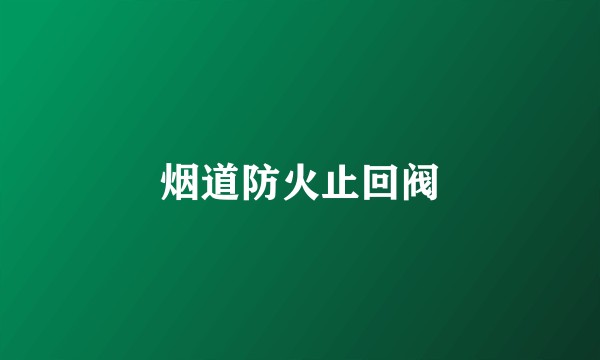 烟道防火止回阀
