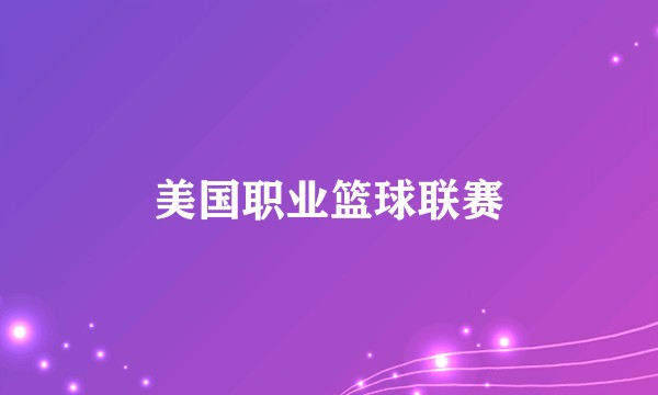 美国职业篮球联赛