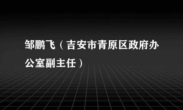 邹鹏飞（吉安市青原区政府办公室副主任）