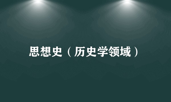 思想史（历史学领域）