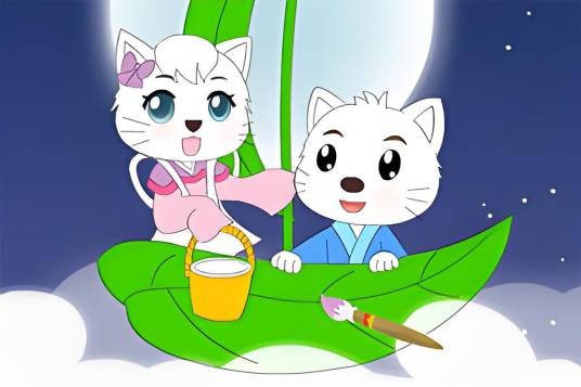 妮妮猫填色七夕之夜