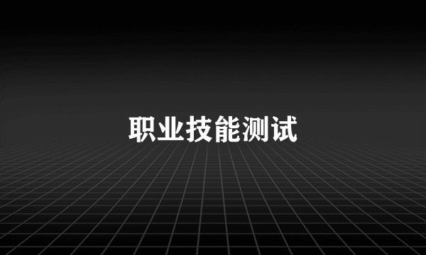 职业技能测试