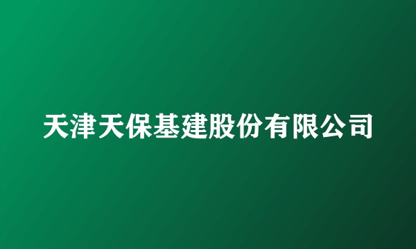 天津天保基建股份有限公司