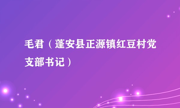 毛君（蓬安县正源镇红豆村党支部书记）