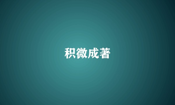 积微成著
