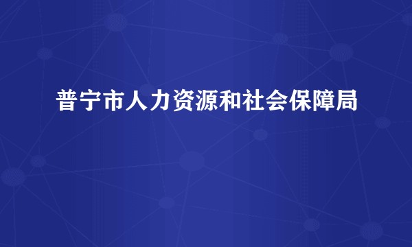 普宁市人力资源和社会保障局