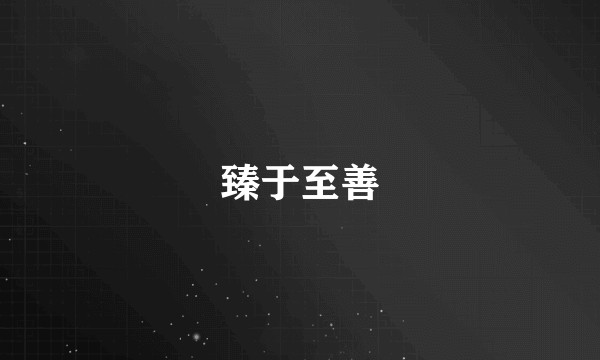 臻于至善