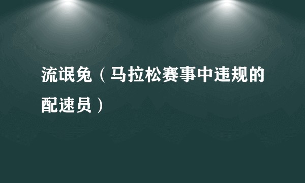 流氓兔（马拉松赛事中违规的配速员）
