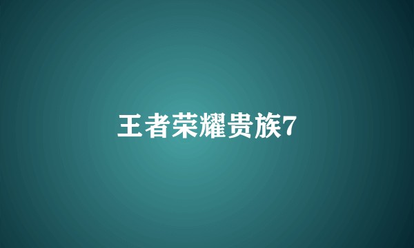 王者荣耀贵族7