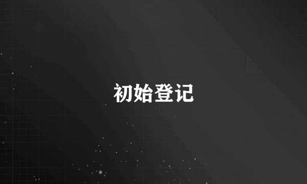 初始登记