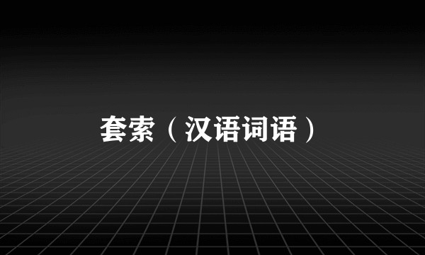套索（汉语词语）