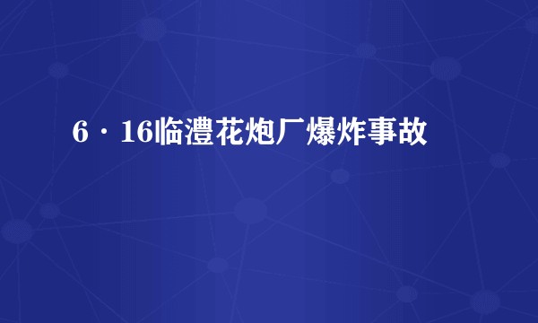 6·16临澧花炮厂爆炸事故