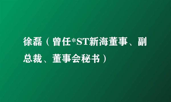 徐磊（曾任*ST新海董事、副总裁、董事会秘书）