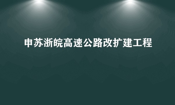 申苏浙皖高速公路改扩建工程