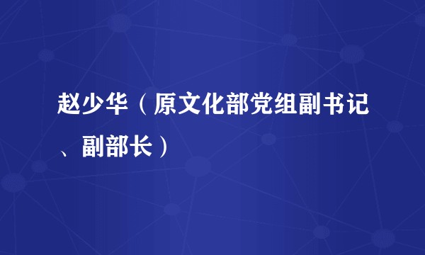 赵少华（原文化部党组副书记、副部长）