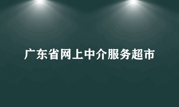 广东省网上中介服务超市