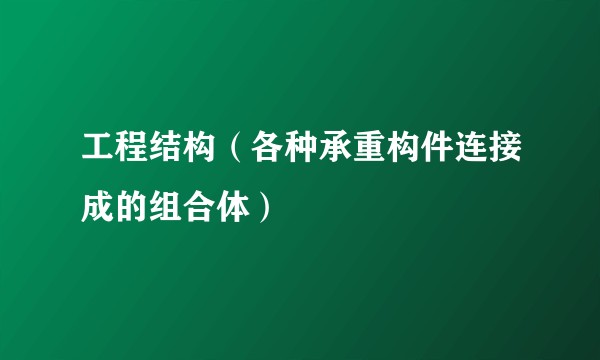 工程结构（各种承重构件连接成的组合体）