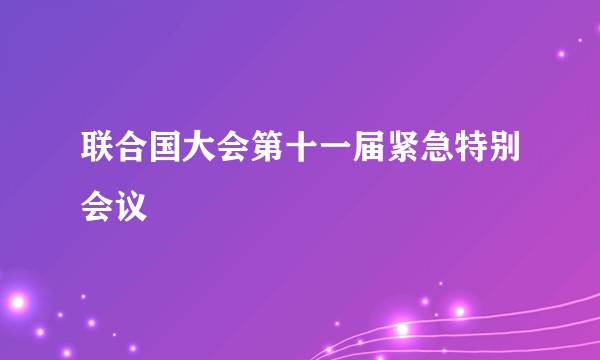 联合国大会第十一届紧急特别会议