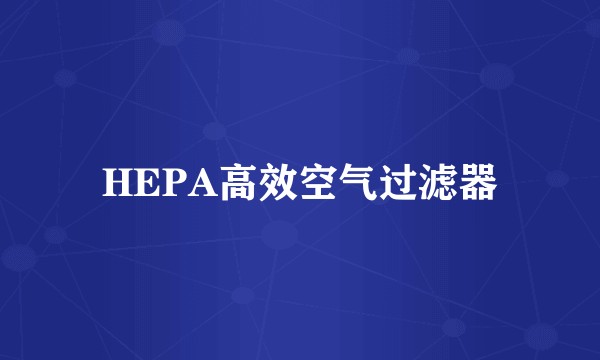HEPA高效空气过滤器