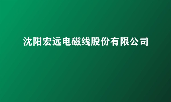 沈阳宏远电磁线股份有限公司