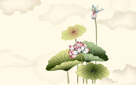 工笔荷花
