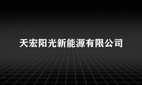 天宏阳光新能源有限公司