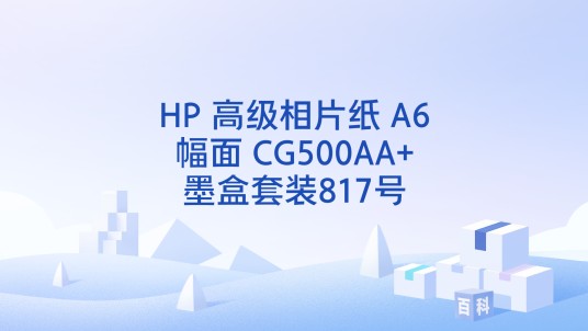 HP 高级相片纸 A6幅面 CG500AA+墨盒套装817号