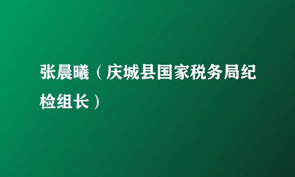 张晨曦（庆城县国家税务局纪检组长）