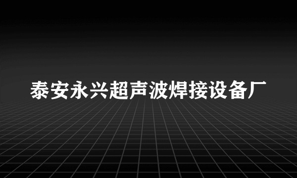 泰安永兴超声波焊接设备厂