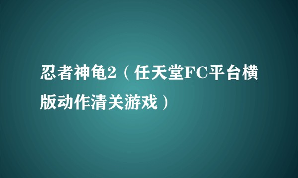 忍者神龟2（任天堂FC平台横版动作清关游戏）