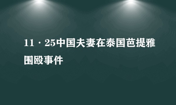 11·25中国夫妻在泰国芭提雅围殴事件