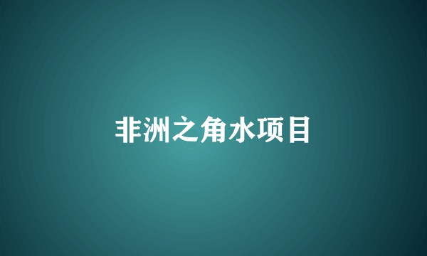 非洲之角水项目