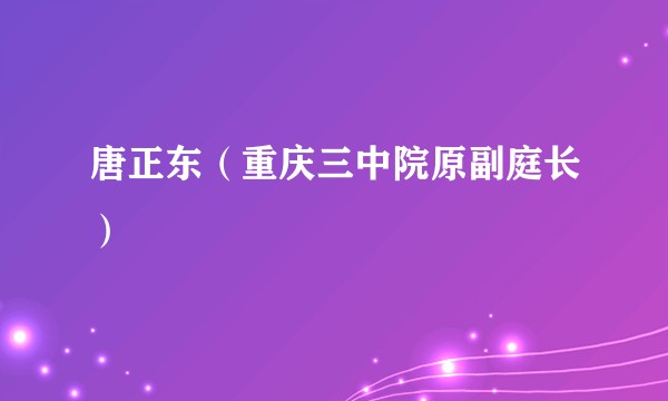 唐正东（重庆三中院原副庭长）