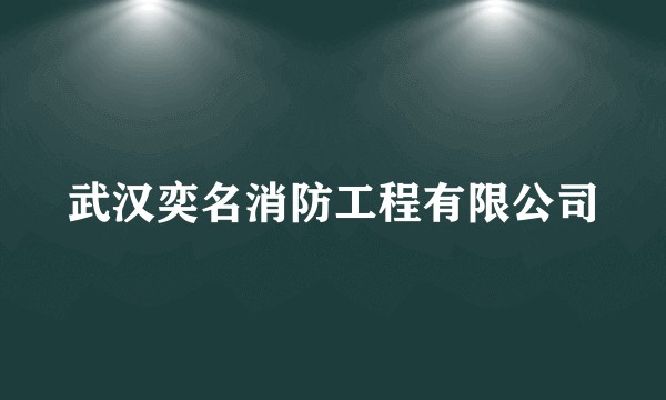 武汉奕名消防工程有限公司
