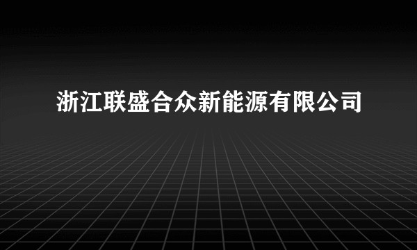 浙江联盛合众新能源有限公司