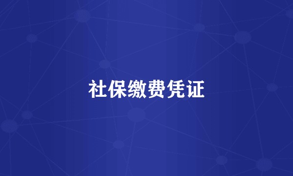 社保缴费凭证