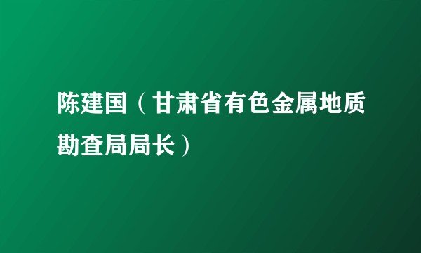 陈建国（甘肃省有色金属地质勘查局局长）