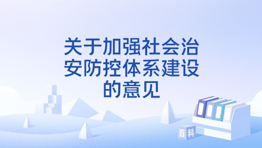 关于加强社会治安防控体系建设的意见
