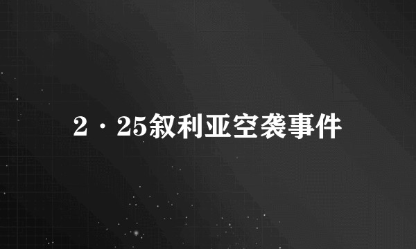 2·25叙利亚空袭事件