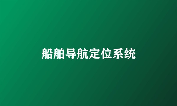 船舶导航定位系统