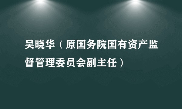 吴晓华（原国务院国有资产监督管理委员会副主任）