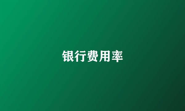 银行费用率