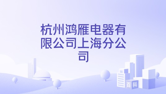 杭州鸿雁电器有限公司上海分公司