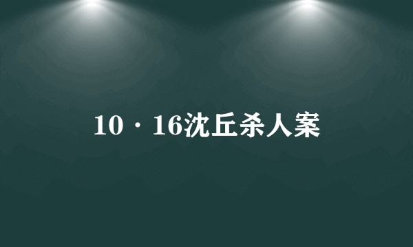 10·16沈丘杀人案