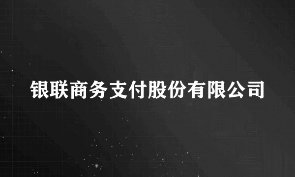 银联商务支付股份有限公司
