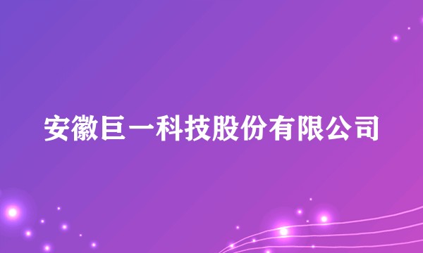安徽巨一科技股份有限公司