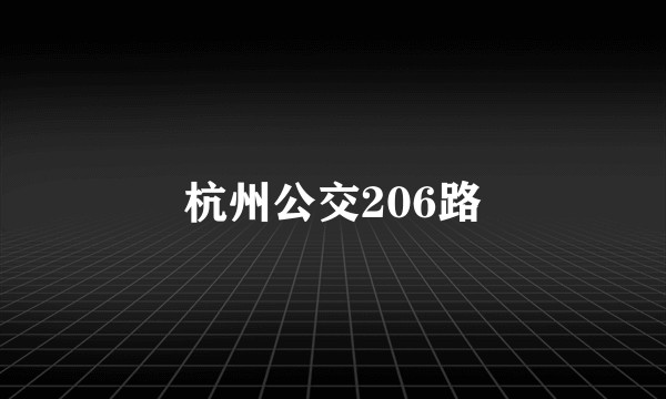 杭州公交206路