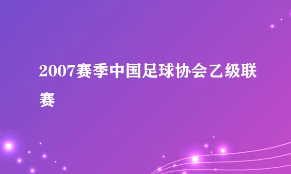 2007赛季中国足球协会乙级联赛