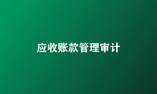 应收账款管理审计