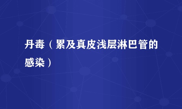 丹毒（累及真皮浅层淋巴管的感染）